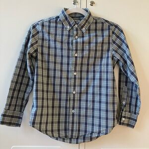 Crewcuts 100% Cotton Blue & Green Plaid Shirt, sz 10